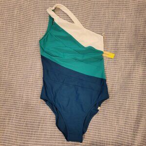 summersalt The Sidestroke swimsuit Seaweed & Seaglass & White Sand Size 8 NWT